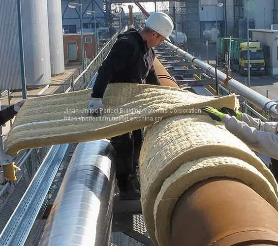 Thermal Insulation Materials FM Certificate Rock Wool Blanket With Aluminum Foil FSK Facing /wire Mesh photo-3