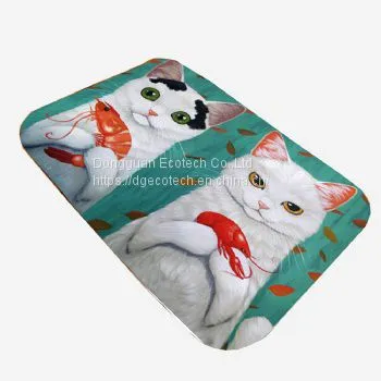 Full Color Dye Sublimation Printing Non Slip Neoprene Rubber Base Custom Printing Dog Cat Pig Pet Litter Pet Mats photo-3