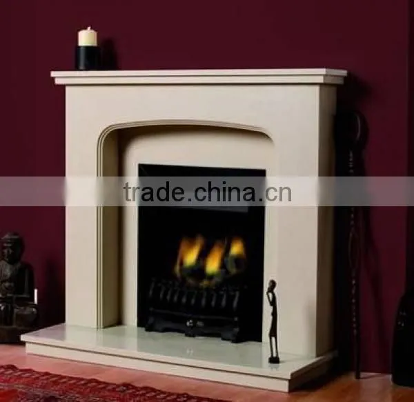 Antique Indoor Marble Beige Fireplaces photo-4