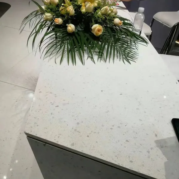 Artificial Terrazzo Stone Slab White Color Slabs Supplier photo-4