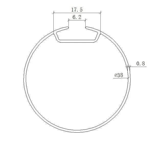 38mm Diameter Aluminum Tube for Making Roller Blinds 0.8mm Thickness Tube photo-3