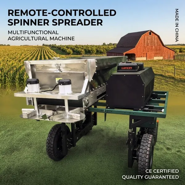 Esparcidor rotatorio agrícola con control remoto para la distribución de fertilizantes, compost y cal