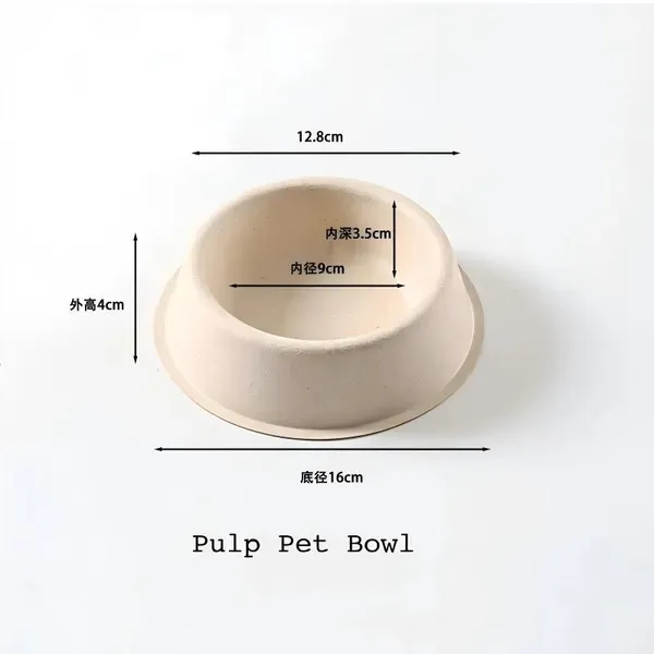 Compostable Disposable Pulp Pet Bowl for Cats and Dogs, 500ml,750ml, 850ml,1200ml Capacity, no Cleanup Bowl Needed photo-3