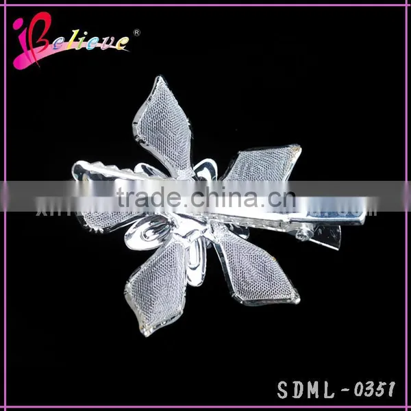 2015 Wholesale Hair Accessories Made in China,kids Accessories Metal Flower Hairpins With Rhinestone photo-3