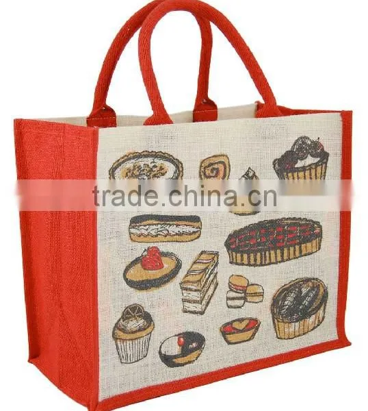 2016 Jute Wine Bottle Gifts Bag With Swing Tag and Barcode Included With Quality Cotton Padded Handles photo-2