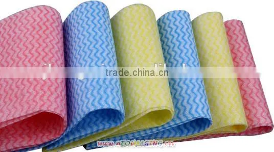 Customized Multipurpose Colorful Wave Spunlace Nonwoven Cleaning Cloth/ Kitchen Dish Cloth/non-woven Wipe Perforated Roll