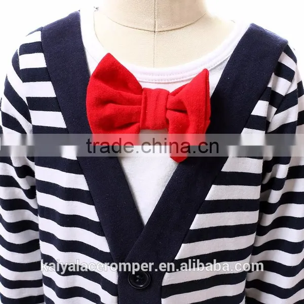 2016 Newborn Baby Cotton Bodysuit Kid Boys Clothing Baby Romper With Bowtie photo-5