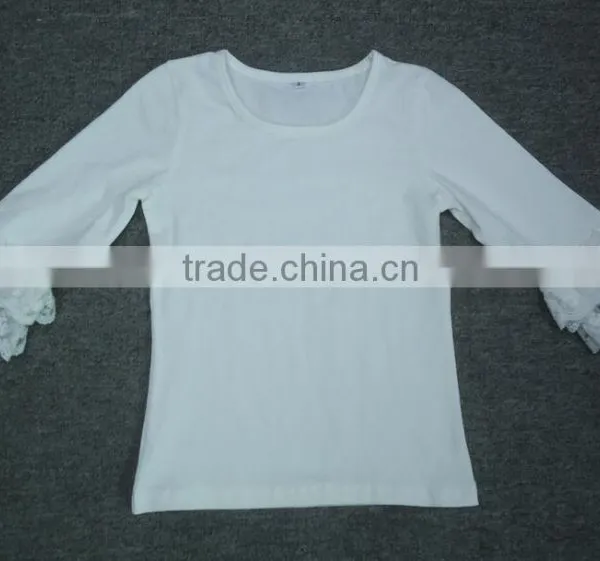 Baby Classic Style Long Sleeve Lace Shirt,Ivory White Lace T Shirts for Girls photo-3
