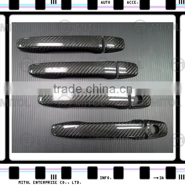 For Subaru WRX 2014- Carbon Fiber Car Door Handle Cover w/ 2 Keyhole