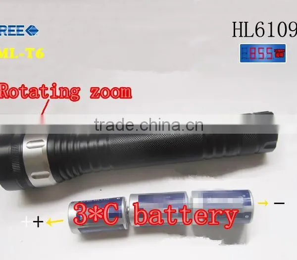 Aluminum ZOOM Function Zoom T6-10W LED Flashlight Torch Light photo-5