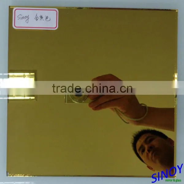 Luxury Unframed Bronze Gold Mirror Made of Golden Tinted Float Glass photo-2