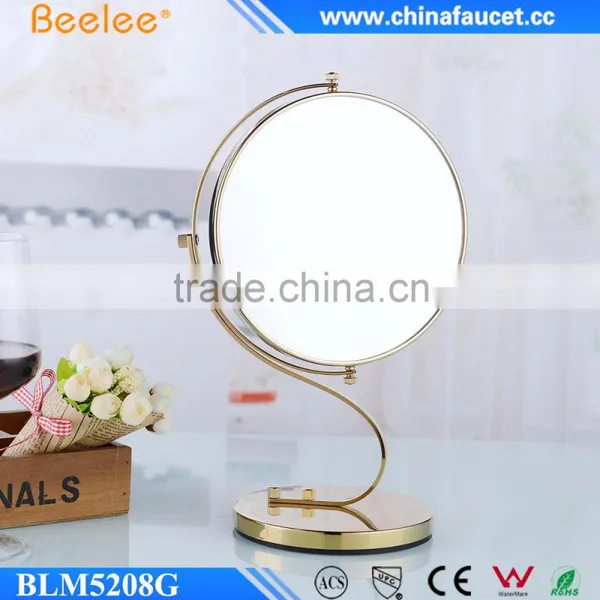 S Shape Frame 8'' Decktop Golden Decorative Makeup Mirror photo-3