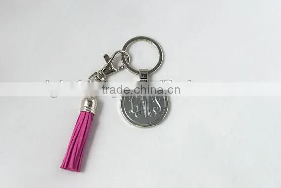 Monogrammed Keychain Personalized Keychain Initial Monogram Tassel KeychainPersonalized Monogrammed Keychain With Tassel photo-2