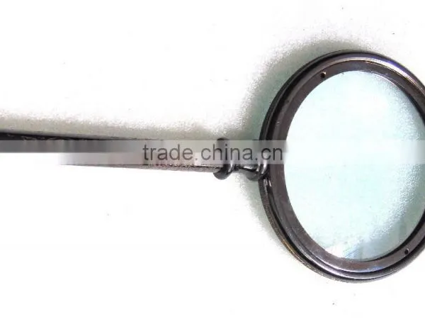 Antique Finish Old Brass Pocket Magnifying Glass Nautical Collectible With Case NMG004 photo-4