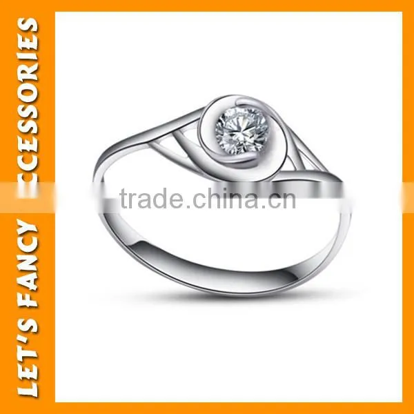 Hot Women Lady 925 Sterling Silver Crystal Wedding Ring Jewelry PGRG0109