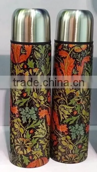 Screw Stoper Double Wall Stainless Steel Bullet Vacuum Flask With Pouch photo-3