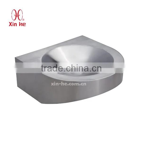 Stainless Steel Commercial Wall Hung Outdoor Hand Wash Basin Sink Art Design Sanitary Ware With Tap Hole Optional for Public Use