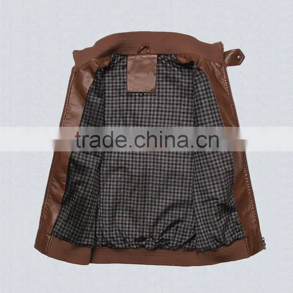 European Style and Spring Season Wholesale Men Leather Jacket photo-4