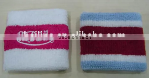 Stripe Design Embroidery Terry Cloth Wristband,cool Wristband