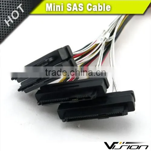 1m Black 30AWG Internal Mini SAS 36pin (SFF-8087) Male to SAS 29pin Female With 4pin Power (SFF-8482) Cable photo-3