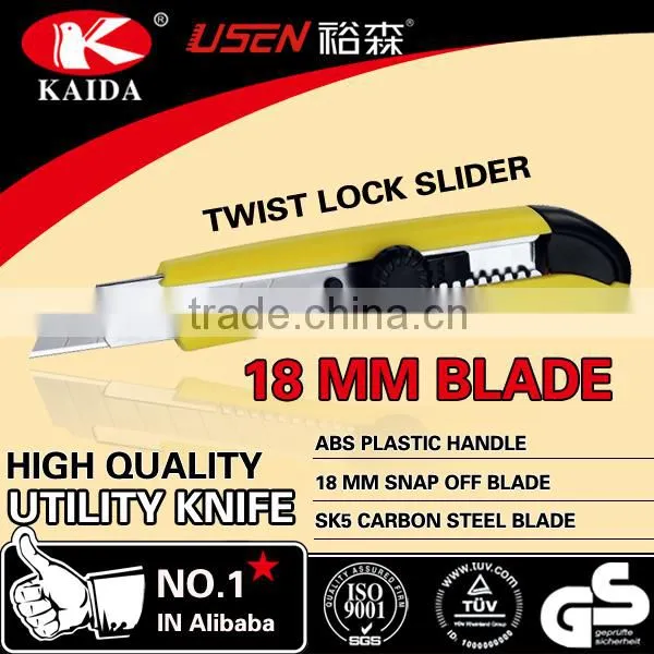 18mm Snap Off Blade Plastic Handle Knife Auto Lock Slider Stationery Cutter photo-2