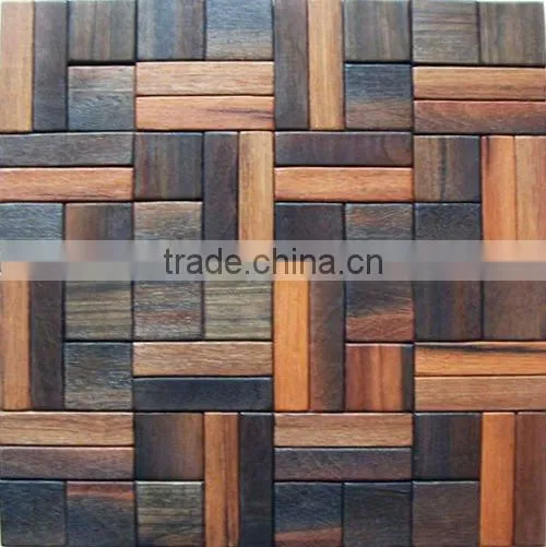 HMK12 European Style Wood Mosaic Artwork Wall Tile