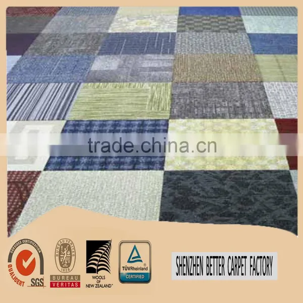 Good Grey Color Fastness Rubber Bottom Nylon Office Carpet Tiles photo-3
