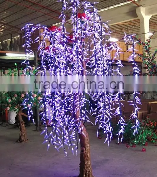 New Arrival Large Outdoor White Artificial Led Lighted Christmas Weeping Willow Tree photo-3