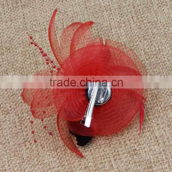 Wholesale Bridal Wedding Party Flower Fascinator Pin Hair Brooch Headband Women photo-2