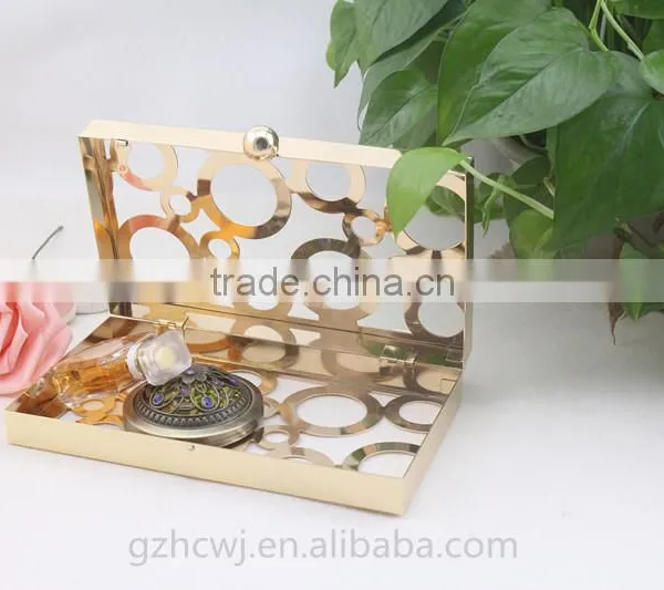 20*11cm Shiny Gold Metal Box Frame for Lady Clutch,Guangzhou Hardware Supplier photo-3