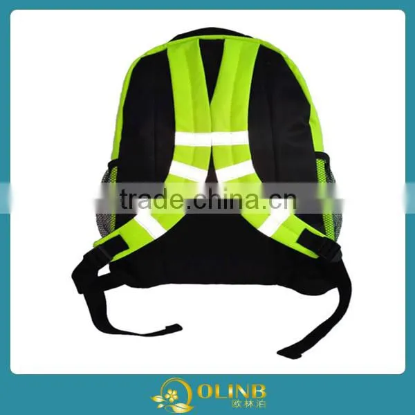 Large Capacity Bag;Fluorescence Green Cool Special Safe Design Reflective Backpack;School Bag High Visibility Backpack photo-4