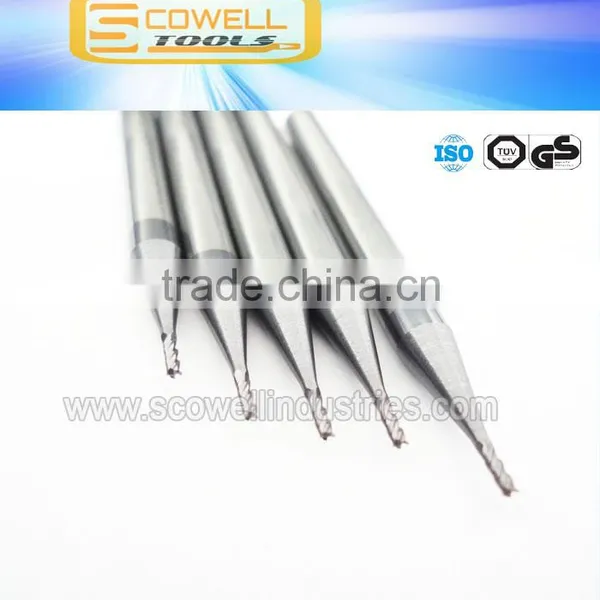 Tungsten Carbide CNC 4F End Mills Micro Grain Altin Coated ,PCB Drill Bits