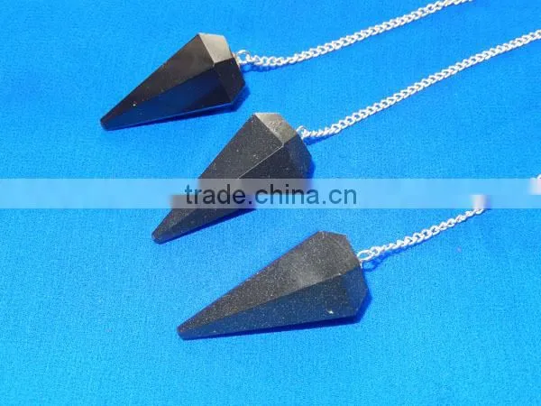 Black Agate Facetted Pendulum photo-3