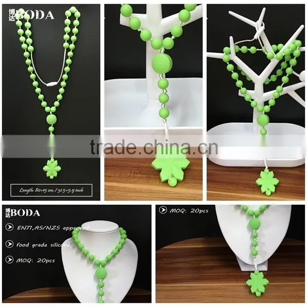 Beaded Statement Teething Nevklace Silicone Necklace photo-6