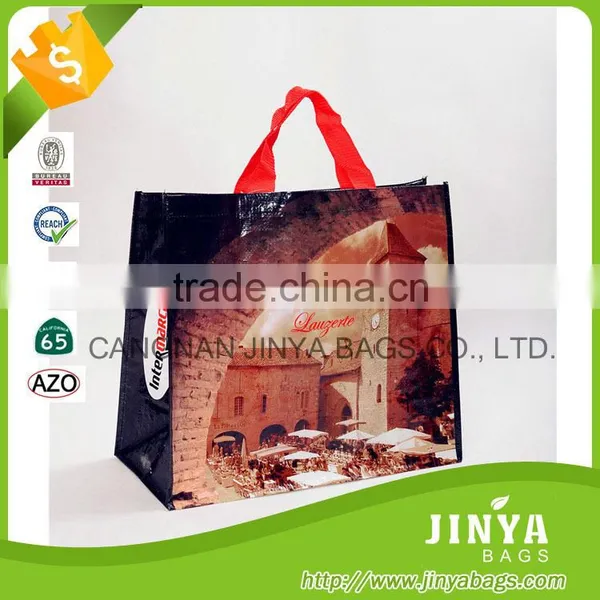 Fashion Design Laminated Heat Seal Promotional Pp Woven Shopping Bag