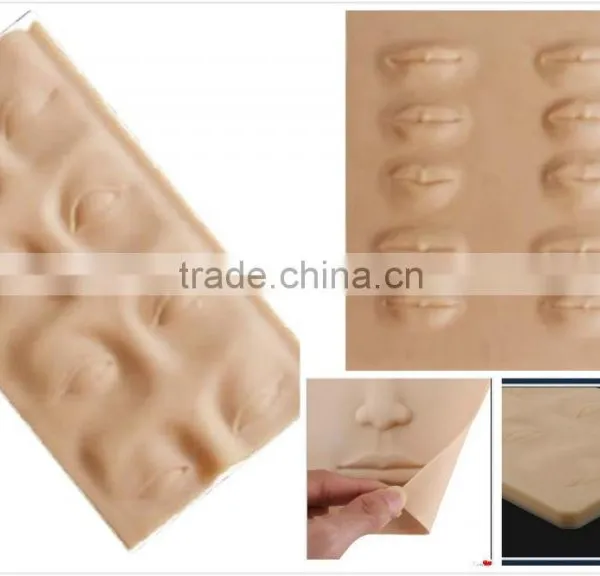 Tattoo Silicone Permanent Makeup Mannequin Head ,Permanent Makeup Practice Skin 3D Rubber Tattoo Practice Skin photo-3