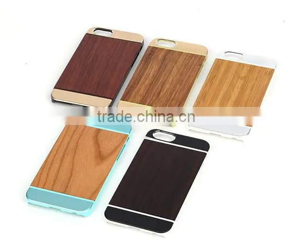 OEM/ODM Luxury Aluminum With Real Wood Case Phone Cover for IPhone 6/6s photo-4