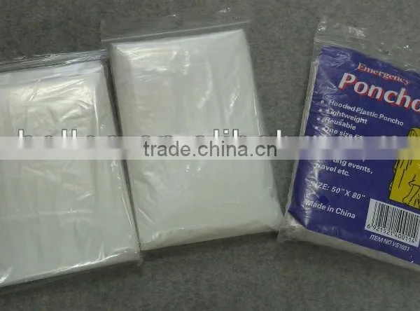 disposable plastic rain poncho