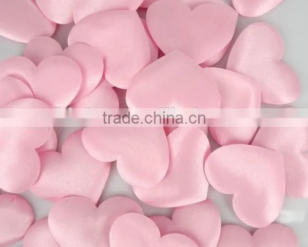 2015 Red Both Side Padded Satin Heart Applique Craft Wedding photo-2