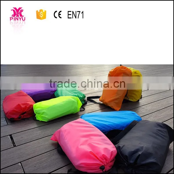 Factory Price Real 210T Ripstop Nylon Sleeping Sofa Laybag Furniture Bean Bag Chair With Pocket and Light photo-3