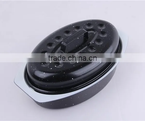 SGS Certification Ceramic Chicken Oval Pan Roaster With Rack photo-2