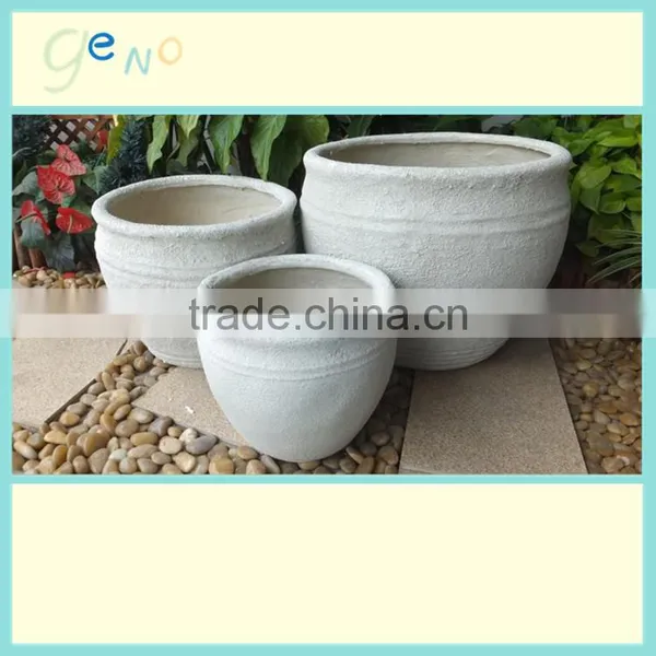 Handmade Clay Flower Pot Round Frp URNS photo-2