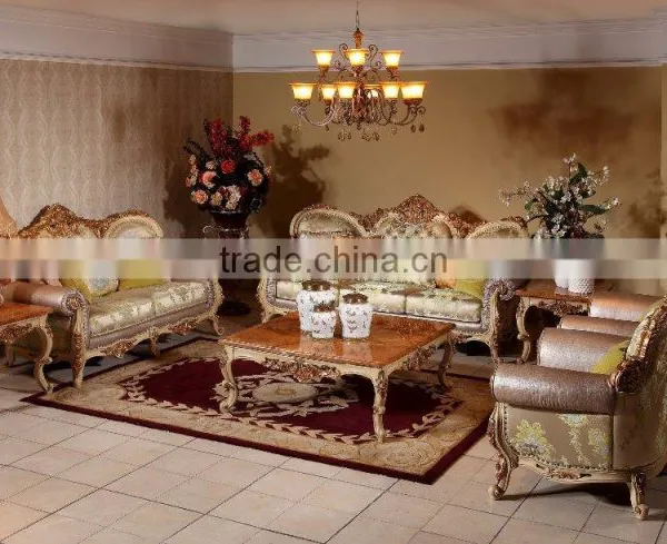 Palace Classic Hand Carved Wooden Upholstery Living Room Sofa Set Furniture(MOQ=1 SET) photo-6