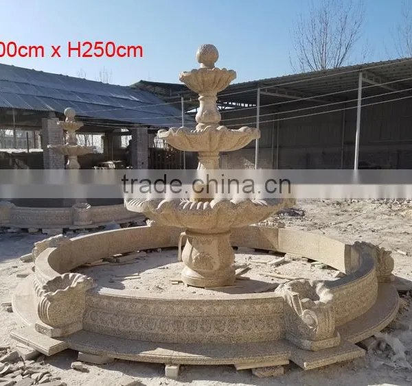 Stone Garden Products Cheap Yellow Granite 3 Tier Water Fountains photo-3
