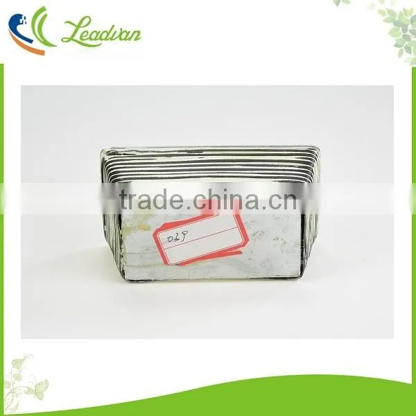 Metal Balck White Flower Desk Square Decorative Pot photo-6