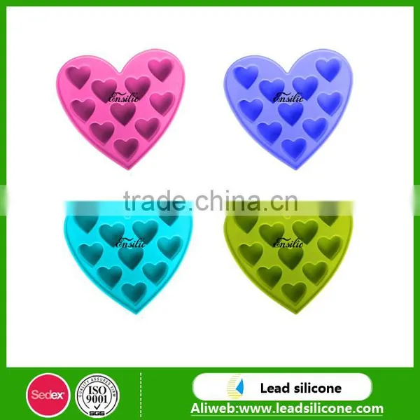 Heart Shaped Silicone Ice Tray,Non-toxic Colorful Flexible Durable Silicone Ice Tray photo-3