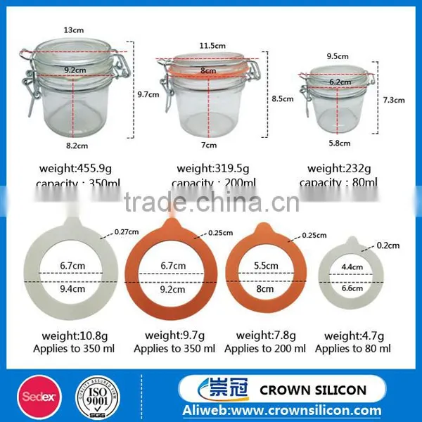 80ml 300ml 350 Glass Storage Jar Sealed Cans With Silicone Seal Rign photo-4