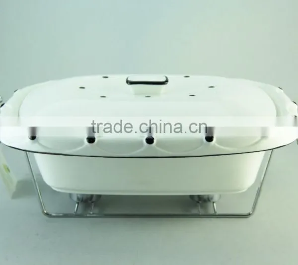 Porcelain Casserole With Chrome Stand photo-2