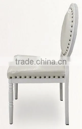 Factory Directsale Quality White Faux Leather Stacking Wedding Chair in Aluminum QL-D661 photo-2