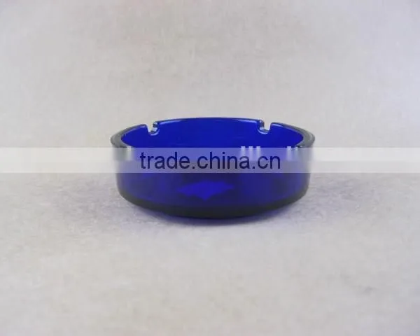 Beautiful Blue Glass Ashtray photo-2